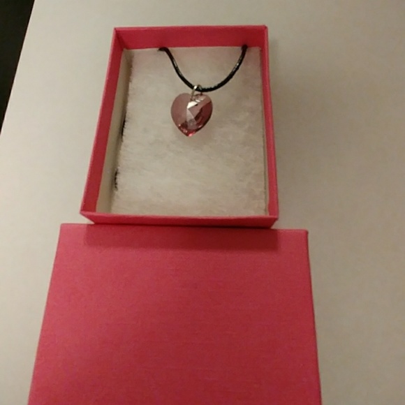 Alexandrite Pink Crystal Heart Necklace - Picture 7 of 8